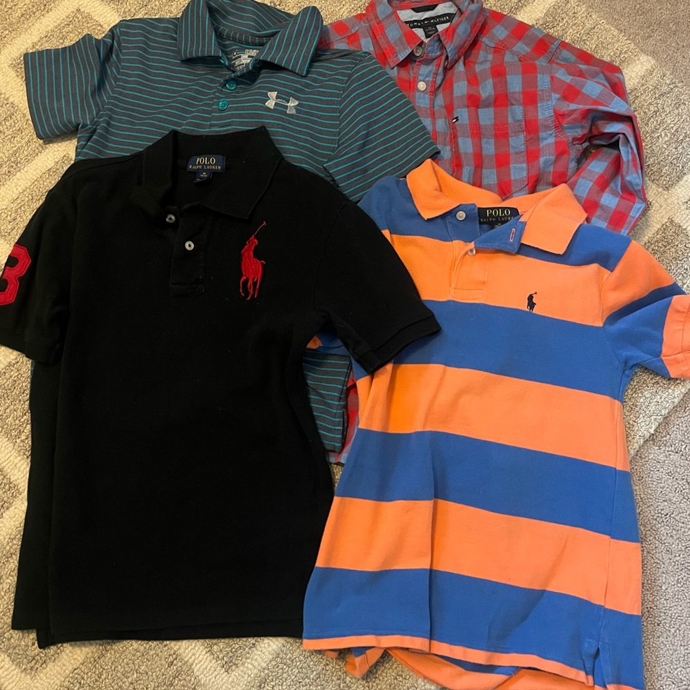 Polo by Ralph Lauren Kids Striped Blue and Orange Shirt